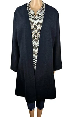 Cárdigan Vitabella Mediano Lana Largo Negro Cottagecore Grannycore Hippiecore Foto 1 de 4