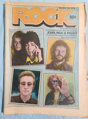 1974 ROCK NEWSPAPER The Beatles, New York Dolls RARE Ex. RR1 - Image 1 of 2