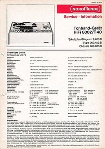 Service Manual-Anleitung für Nordmende HiFi 8002. T40 - Bild 1 von 1