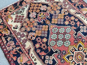 Navy Antique rug 4x7, turkish rug 4x7 vintage, Caucasian rug, Afghan rug wool - Picture 1 of 13