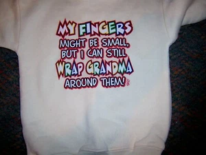 WONS WEAR (made in USA)  Light Yellow l/s WRAP GRANDMA Sweatshirt - SIZE SMALL - Picture 1 of 2