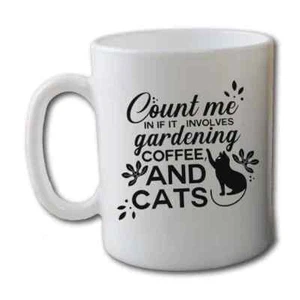 Taza de café Garden Cat | Cuenta conmigo en jardinería | Regalo perfecto para Kitty Cat - Imagen 1 de 4
