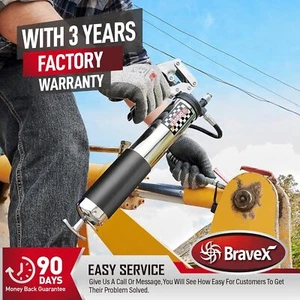 Bravex Professional Heavy Grease Gun 6000 PSI Heavy Duty Pistol Grip Grease Gun - Picture 1 of 14