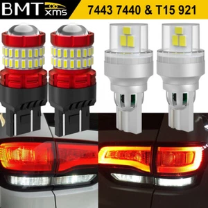 White 7443 921 Backup Reverse Lights LED Bulbs for Jeep Grand Cherokee 2011-2020 - Picture 1 of 12