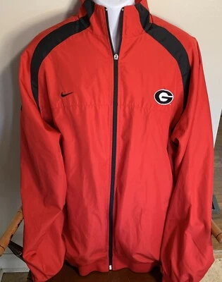 Nike Team Georgia Bulldogs Mens XL Full Zip Clima-Fit Red Wind Breaker Jacket - Image 1 of 4