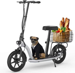 Hiboy Electric Scooter with Seat 31Miles 14" Tires Foldable E-Scooter Secondhand - Picture 1 of 8