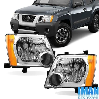 Пара хромированных корпусных галогенных прожекторных фар для Nissan Xterra 2005-2015  - Изображение 1 из 4
