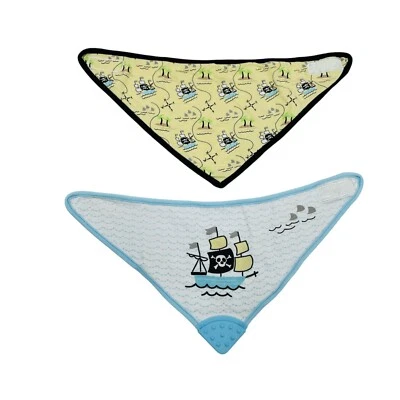 Paquete de 2 pañuelos Cudliney Baby babero y mordedor oferta mapa de barco pirata Foto 1 de 4