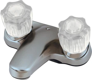 Grifo de lavadero Empire Faucets para casa/casa rodante móvil - 4 pulgadas cromado, con cristal - Imagen 1 de 5