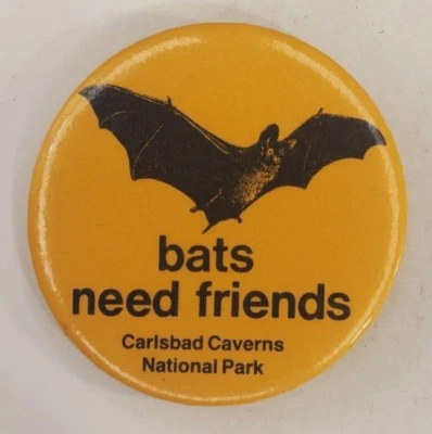 Bats Need Friends 卡尔斯巴德洞穴国家公园新墨西哥徽章纽扣 — 第 1/4 张图片