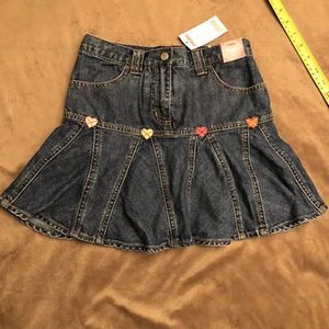 Gymboree NWT Mix n’ Match 9 Argyle Heart Denim Skort Adj Waist Vintage 2006 - Picture 1 of 7