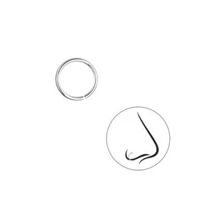 Plain Hoop Nose Ring - 8mm - 925 Sterling Silver - Picture 1 of 1