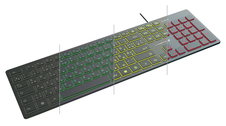 Lacerto® | Russisch-Deutsche/Ukrainische beleuchtete Tastatur | SPECTRUM-DR533 - Bild 1 von 1