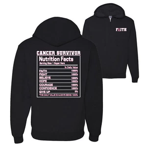 Sudadera con capucha gráfica con cremallera para sobrevivientes de cáncer de mama - Imagen 1 de 3