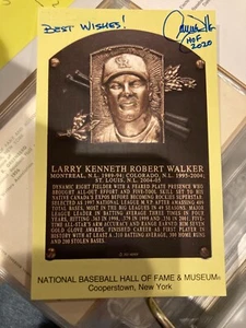 Larry Walker Rockies Cards signed autographed baseball card HOF plaque postcard - Picture 1 of 1