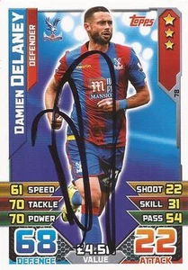 DAMIEN DELANEY SIGNED CRYSTAL PALACE 2015/2016 MATCH ATTAX TRADING CARD+COA - Picture 1 of 1