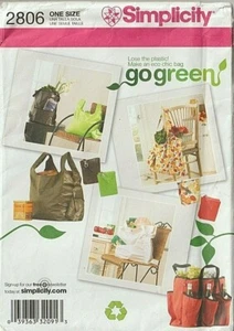 SHOPPING BAGS & TOTES - SIMPLICITY Pattern 2806 - Lose the Plastic - Go Green! - Picture 1 of 2
