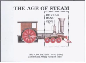 Bhutan #MiBl229 MNH 1990 Trains Locomotives John Stevens [813] - Picture 1 of 1