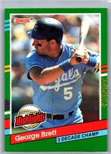 GEORGE BRETT 1991 Leaf Donruss Highlights Baseball Card #BC19 K.C. Royals HOF