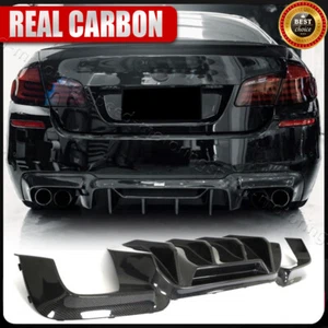 Carbon Fiber Rear Bumper Diffuser Lip Spoiler For BMW 5 Series F10 M5 Base 12-17 - Picture 1 of 12