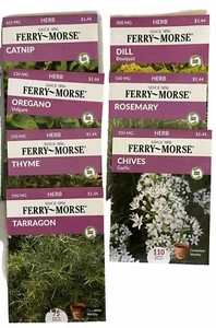 Dill Thyme Rosemary N Assorted Herb Garden Seeds NON-GMO - Fy Morse 7 Pk 12/22 - Picture 1 of 6