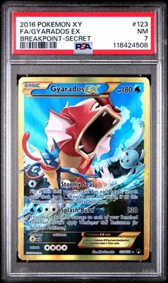 PSA 7 NM Gyarados EX XY Breakpoint Full Art Holo Secret Pokemon 123/122 - Image 1 of 2