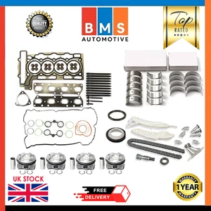 BMW 1 3 SERIES N13 N13B16 PISTON SET WITH ENGINE REBUILD PARTS 1.6L PETROL 3 F30 - Picture 1 of 9