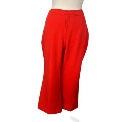 Pantalones Nine West Kick Flare tiro alto corto rojo amapola pantalón para mujer talla grande 18” Foto 1 de 4
