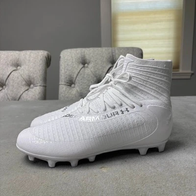 Under Armour UA Highlight 2 MC Knit 'White Metallic Silver' Cleats Men's 9 - Image 1 of 4