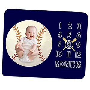 Baby Monthly Milestone Blanket Boy - Newborn Month Blanket Unisex Neutral - Picture 1 of 8