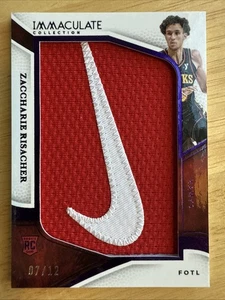2024/25 Panini Immaculate Zaccharie Risacher RC Rookie FOTL Nike Logo Patch 7/12 - Picture 1 of 3