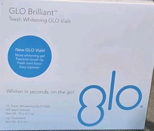 New GLO Brilliant Teeth Whitening GLO 10 Fresh Mint Vials + Lip Treatment 2020 - Picture 1 of 7