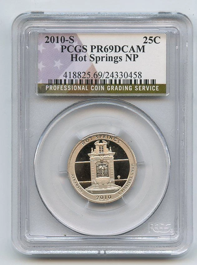 2010 S 25C Clad Hot Springs Quarter PCGS PR69DCAM - Image 1 of 1