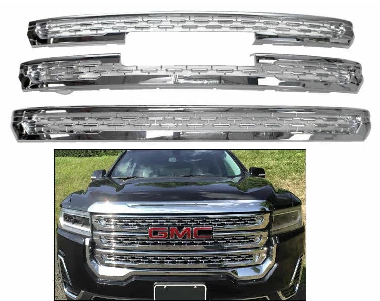 Хромированная накладная отделка решетки (комплект из 3 штук) ДЛЯ 2020-2022 GMC ACADIA SLE SLT SL - Изображение 1 из 1