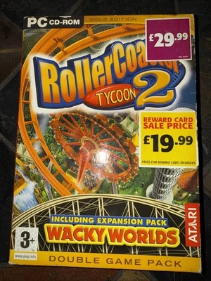 ATARI ROLLERCOASTER TYCOON 2 GOLD EDITION PC CD-Rom with WACKY WORLDS EXPANSION  - Image 1 of 4
