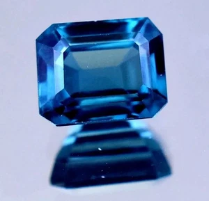 Emerald Cut Ink Blue Kyanite EGL Certified Size 4.40Ct Unheated Natural Gemstone - Picture 1 of 5