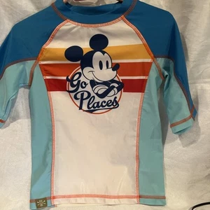 Disney Store Mickey Mouse Rash Guard Top Swim Shirt Boy UPF 50+  7/8 - Picture 1 of 4