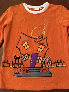 Vtg Happy Halloween Women's Size S (4/6) Orange Sweatshirt Embroidered Graphic - Picture 1 of 9