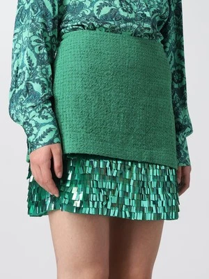 Minifalda Pinko Gigliola Tweed Lentejuelas Talla 38 IT 2 EE. UU. Verde Foto 1 de 4