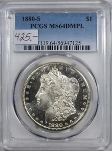 1880-S $1 Morgan Dollar bewertet MS64 DMPL von PCGS, atemberaubende frostige Spiegel PQ+ - Bild 1 von 12
