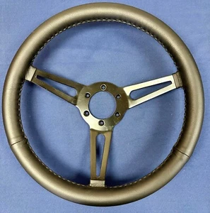 Vanderhall 14" Black Leather Wrapped Steering Wheel - Picture 1 of 4