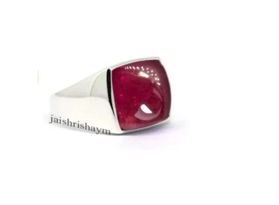 Red Ruby 925 Sterling Silver Ring Gemstone Ring For Men Gift Father Day Ring - Image 1 of 4