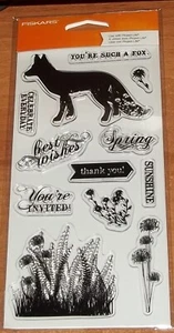 CLEAR ACRYLIC FISKARS STAMPS WHAT A FOX ~ Celebrate everyday wks CTMH blk - Picture 1 of 1