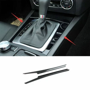 Carbon Fiber Steel Console Gear Shift Both Side Trim For Benz C-Class 2007-2014 - Imagen 1 de 7