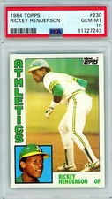 1984 Topps Rickey Henderson #230 PSA 10 P1331