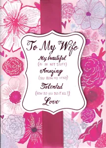 CARTOLINA PAPYRUS SAN VALENTINES NUOVA CON SCATOLA MSRP $6,95 A MIA MOGLIE CARD (N14) - Foto 1 di 3