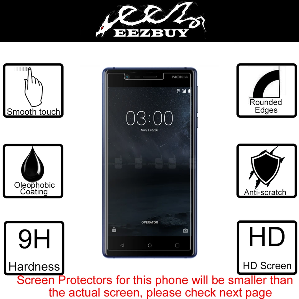 Premium Real Tempered Glass Film Screen Protector Cover Guard for Nokia Phone - Image 1 of 2