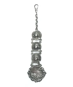 Late 19th C Art Nouveau Unger Brothers Sterling Silver Watch Fob, Rare - Picture 1 of 11
