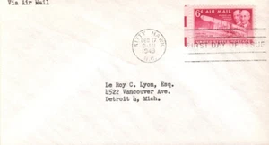 SCOTT#: C45 WRIGHT BROTHERS 6¢ DEC 17 1949 KITTY HAWK NC FIRST DAY COVER FDC BX7 - Picture 1 of 1
