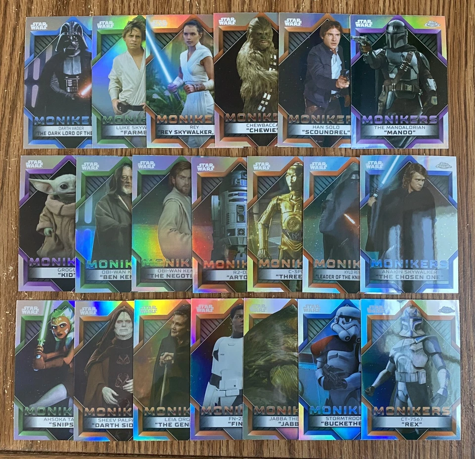 2023 Topps Chrome Star Wars Monikers Complete Set #1-20 Insert Refractor - Image 1 of 1
